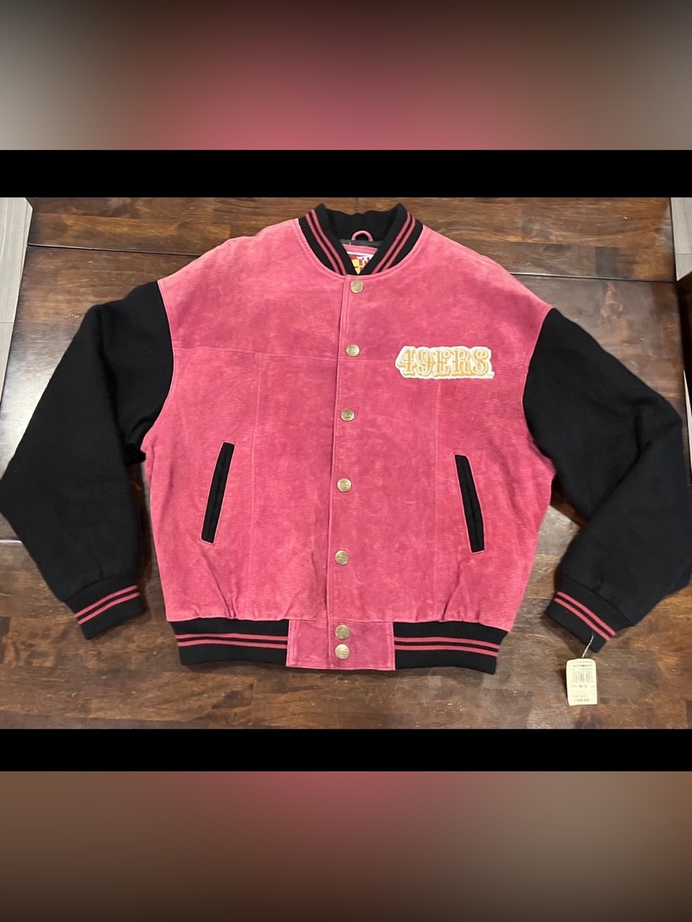 NWT VTG Vintage San Francisco 49ers Suede Leather Jacket G-III Carl Banks Mens L